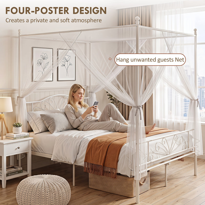King canopy bed frame – image 4