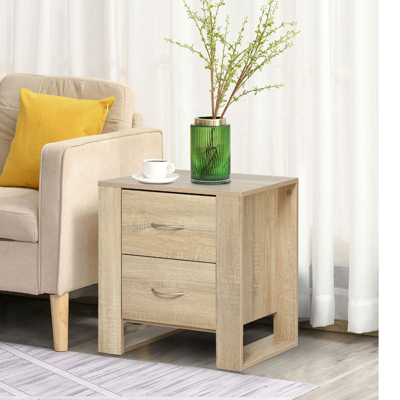 Brown 2-drawer bedside table – image 6
