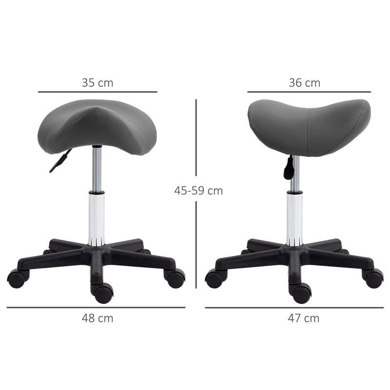 Grey curved salon stool – image 3