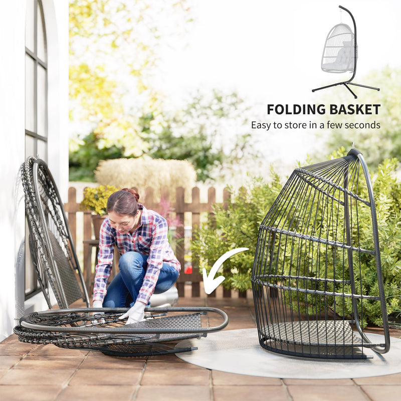 Rattan hanging egg chair – image 6
