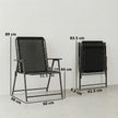 Outsunny Folding Garden Chairs Set of 2, Outdoor Dining Chairs with Wide Texteline Seat, High Back and Armrests, Black – view 3