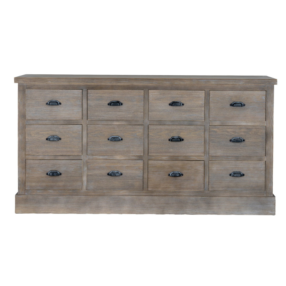Haldon twelve-drawer wooden chest on white