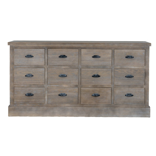 Haldon twelve-drawer wooden chest on white