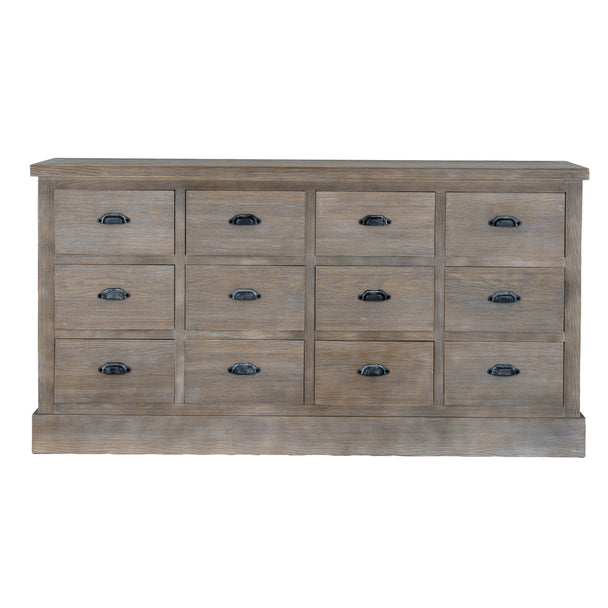 Haldon twelve-drawer wooden chest on white