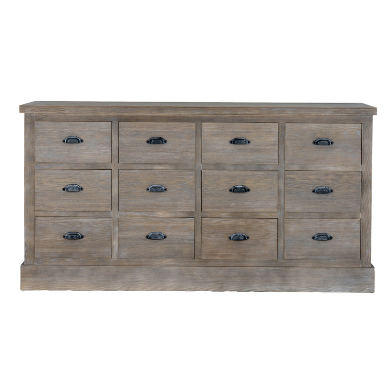 Haldon twelve-drawer wooden chest on white