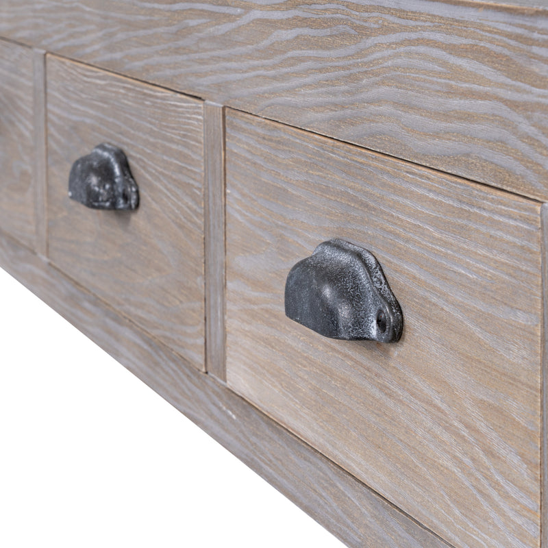 Close-up of the cup handles