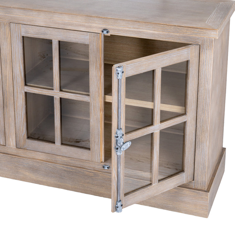 Haldon glazed sideboard door open, close-up