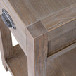 Close-up of the corner joint and metal cup handle