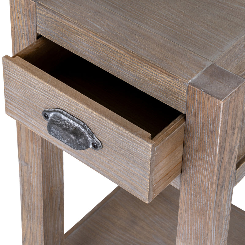 Haldon lamp table with the drawer pulled open