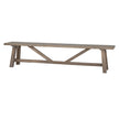 Haldon large wooden dining bench on a white background