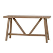 Haldon trestle console table, angled front view