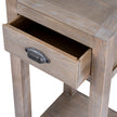 drawer open showing the dark metal cup handle