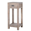 Haldon washed wood lamp table with drawer, front view