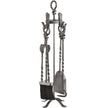 Hand-turned loop-top companion set in pewter, front view