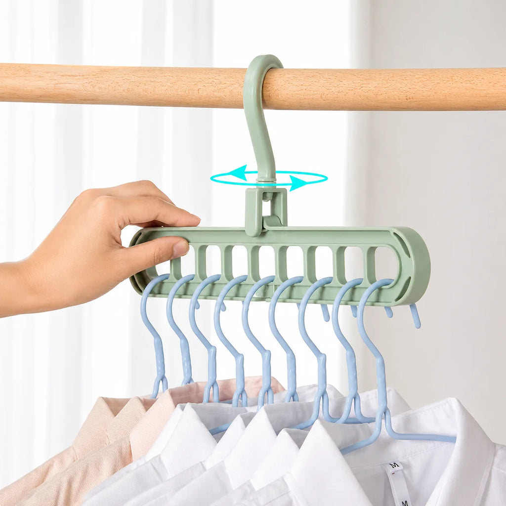 Foldable 9-Hole Space-Saving Clothes Hanger