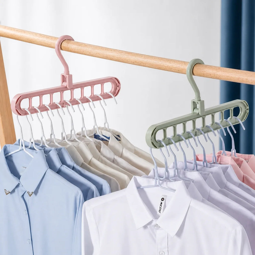 Foldable 9-Hole Space-Saving Clothes Hanger