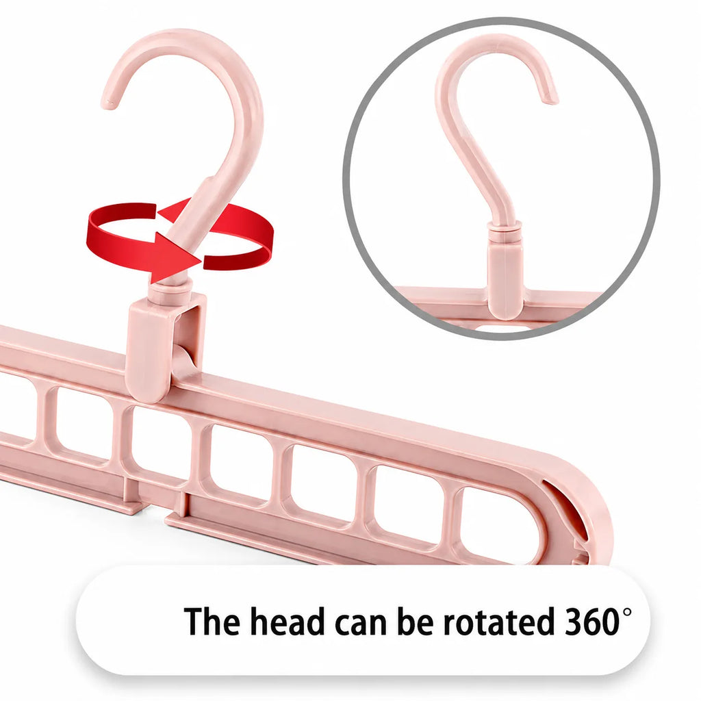 Foldable 9-Hole Space-Saving Clothes Hanger