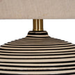 Top of the striped ceramic base under the shade