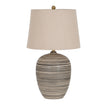 Harbour striped ceramic table lamp with linen shade