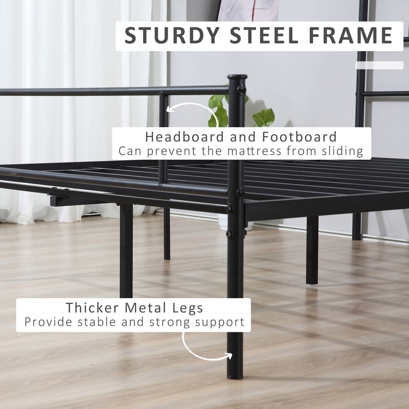 Black king size metal bed frame – image 5