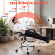 HOMCOM Office Chair with 6-point Vibration Massage and Heat, Fabric Desk Chair with Footrest, High Back, Cream White – view 7