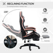 Black & pink reclining gaming chair – image 5