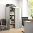 White lockable steel office cabinet – image 2