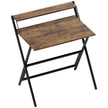 HOMCOM 81.5 cm Folding Computer Desk with Monitor Shelf - Rustic Brown