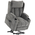 HOMCOM Power Lift Recliner Chair with Vibration Massage and Heat, Chenille Riser and Recliner Armchair for Elderly, Grey