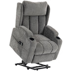 HOMCOM Power Lift Recliner Chair with Vibration Massage and Heat, Chenille Riser and Recliner Armchair for Elderly, Grey