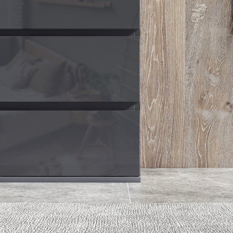 5-drawer gloss grey chest – image 8