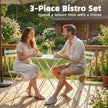 White and green acacia bistro set – image 5