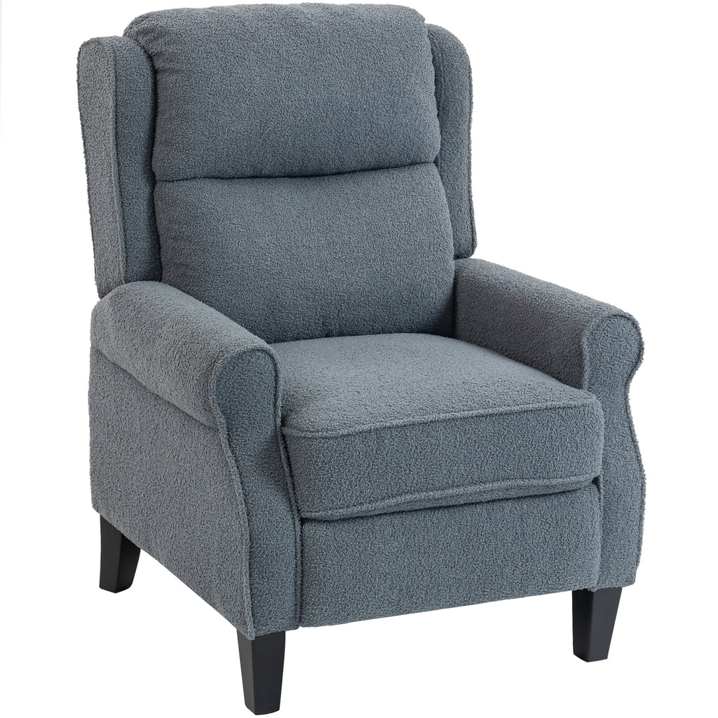 Recliner Armchair with Extended Leg Rest - Grey