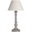Pella Wooden Table Lamp with Linen Shade – 38cm, full product view