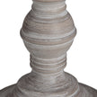 Pella Wooden Table Lamp with Linen Shade – 38cm, turned wooden base detail
