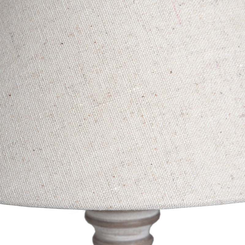 Pella Wooden Table Lamp with Linen Shade – 38cm, linen shade detail