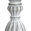 Aegina Carved Wooden Table Lamp with Linen Shade – 40cm, carved wooden stem detail