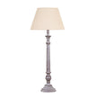 Leptis Magna Grey Wooden Table Lamp with Linen Shade – 72cm, full product view