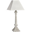 Pula Whitewashed Wooden Table Lamp with Linen Shade – 51.5cm, full product view
