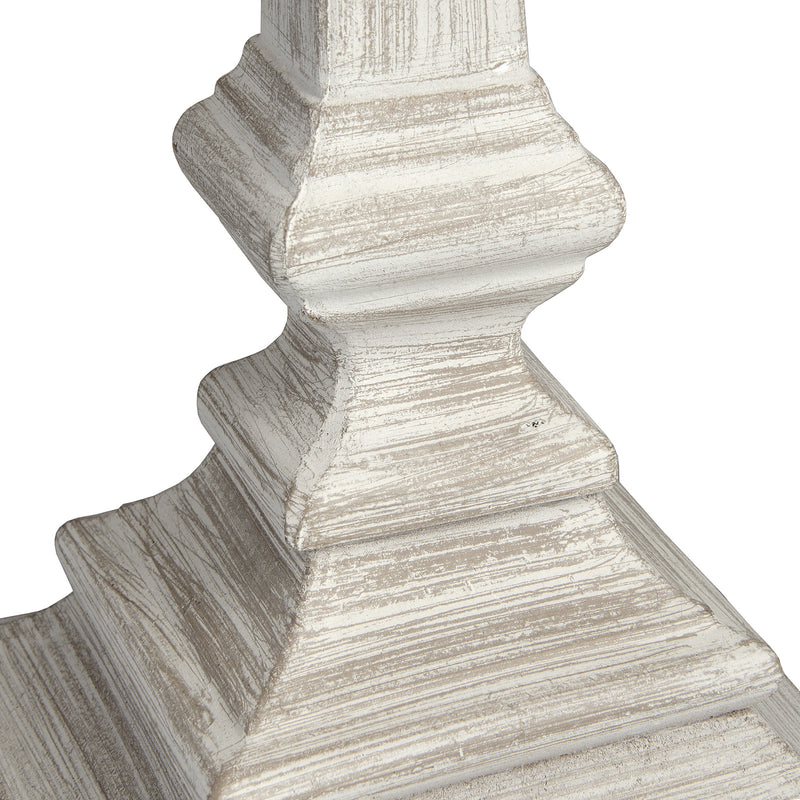 Pula Whitewashed Wooden Table Lamp with Linen Shade – 51.5cm, whitewashed wooden base detail