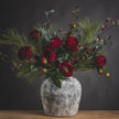 Aged Stone-Effect Ceramic Vase – 30cm, styled with a winter floral arrangement