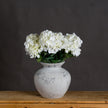 Antique White Greek-Style Ceramic Vase – 30cm, styled with white flowers