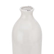 Tall White Crackle-Glazed Ceramic Vase – 51.5cm, narrow neck and white glaze detail