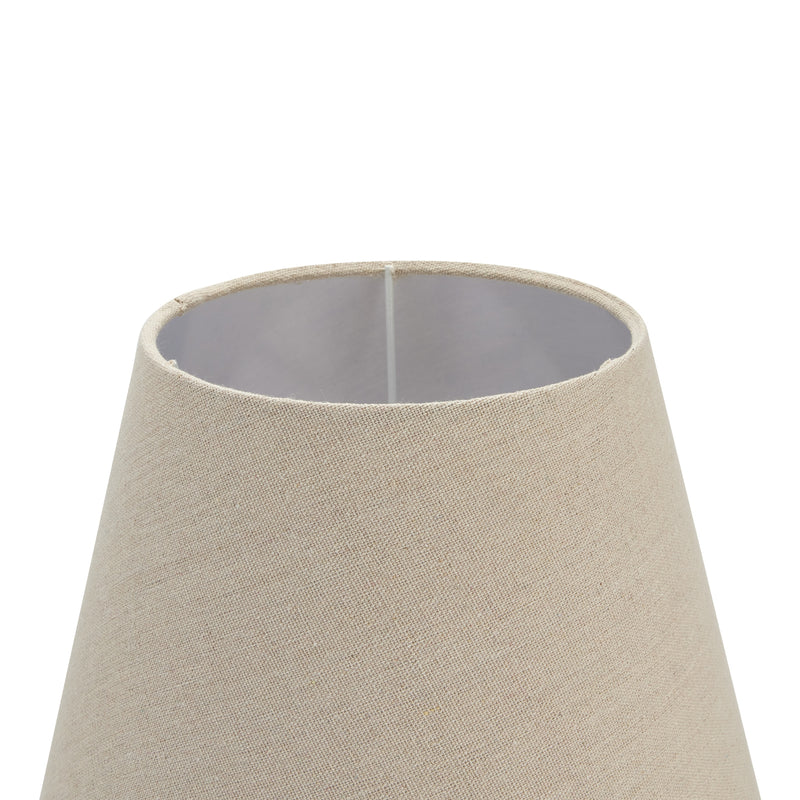 Incia Column Wooden Table Lamp with Linen Shade – 50cm, shade interior
