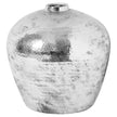 Hammered Silver-Effect Ceramic Vase – 38cm, single ceramic vase front view