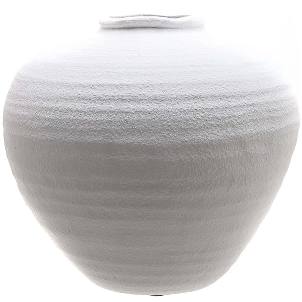Matt White Ceramic Vase – 26cm, single vase front view
