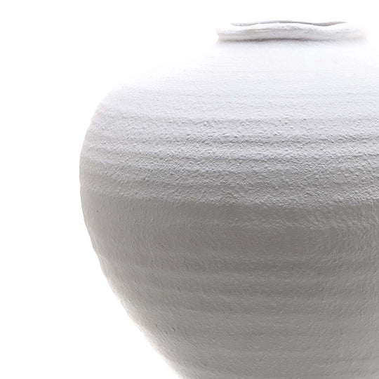 Matt White Ceramic Vase – 26cm, matt white surface detail