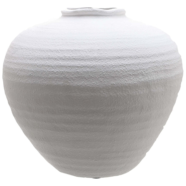 Large Matt White Ceramic Vase – 31.5cm, single large vase front view