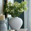 Large Matt White Ceramic Vase – 31.5cm, styled with a floral arrangement