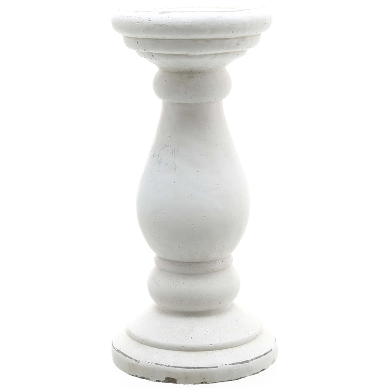 Matt White Ceramic Candle Holder – 38cm, single candle holder front view